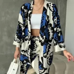Spider Fabric Kimono Suit 3-Piece