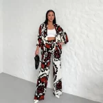 Spider Fabric Kimono Suit 3-Piece