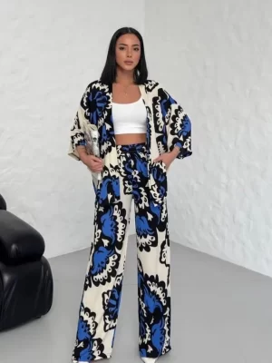 Spider Fabric Kimono Suit 3-Piece