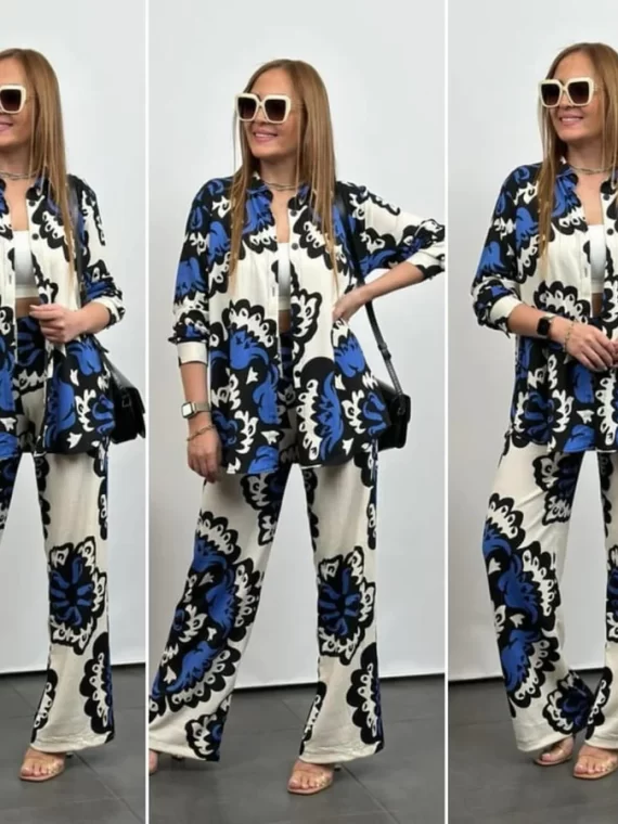 Spider Fabric Kimono Suit 3-Piece