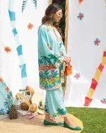 GREEN PALM PRINT SUMMER SUIT