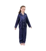 Blue Kids Silk Pajamas Set