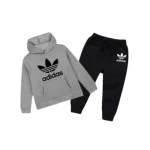 Hazzel Grey Adidas Printed Kids Hoodie Set