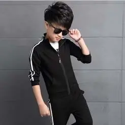 Black Stripe Kids Tracksuit