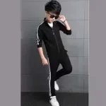 Black Stripe Kids Tracksuit