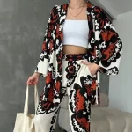 Spider Fabric Kimono Suit 3-Piece