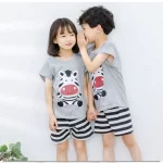 Grey Zebra Printed Kids Short Sleeve Kids Wear