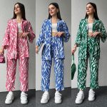 ๐พ STYLISH ZEBRA PRINT 3PCS CO-ORD SET ๐พ TRENDY GOWN & TROUSERS
