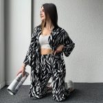 ๐พ STYLISH ZEBRA PRINT 3PCS CO-ORD SET ๐พ TRENDY GOWN & TROUSERS