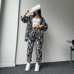 ๐พ STYLISH ZEBRA PRINT 3PCS CO-ORD SET ๐พ TRENDY GOWN & TROUSERS