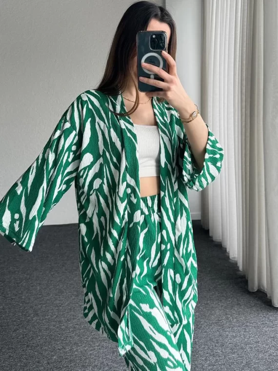 ๐พ STYLISH ZEBRA PRINT 3PCS CO-ORD SET ๐พ TRENDY GOWN & TROUSERS