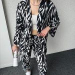 ๐พ STYLISH ZEBRA PRINT 3PCS CO-ORD SET ๐พ TRENDY GOWN & TROUSERS