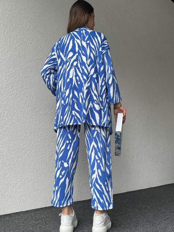๐พ STYLISH ZEBRA PRINT 3PCS CO-ORD SET ๐พ TRENDY GOWN & TROUSERS