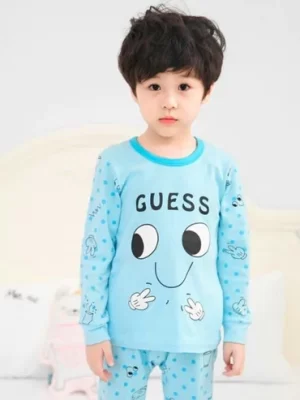 Sky blue Guess Printed Kids Wear