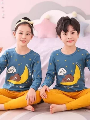 Sleeping Bear Design Printed Kids Wear