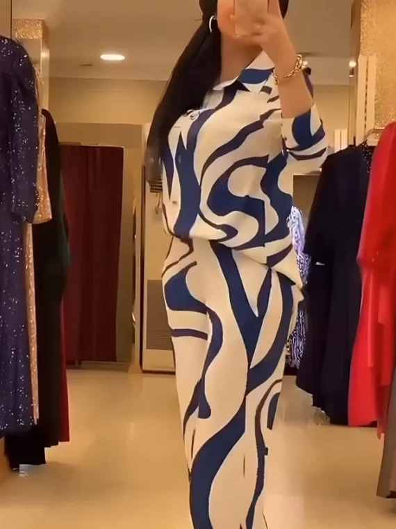 π Elegant Zebra Print Silk Set π Full-Sleeve Top & Trousers