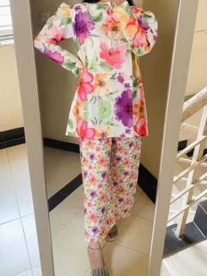 Blossom Paradise: Floral Print Two-Piece Outfit