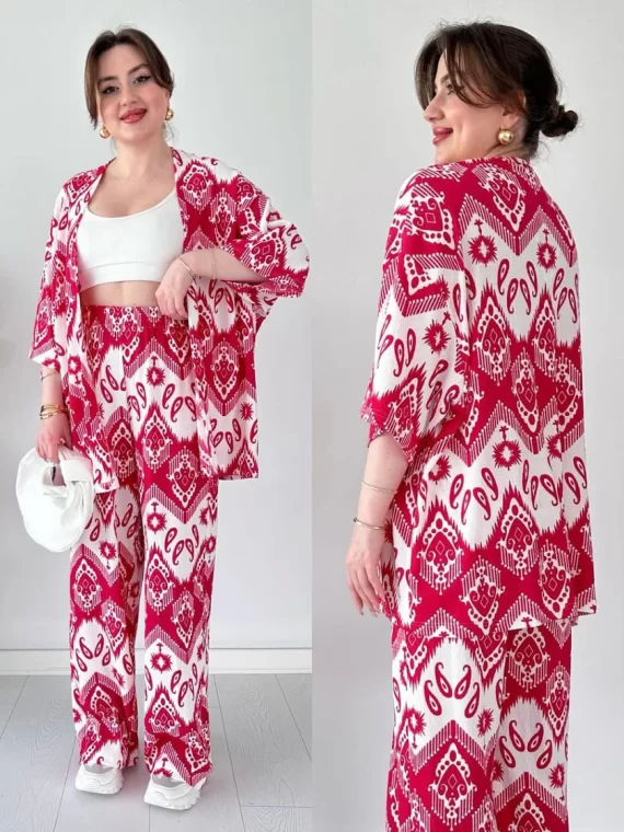 Chic Ikat Print 3-Piece Set - Stylish Women's Loungewear