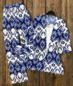 Chic Ikat Print 3-Piece Set - Stylish Women's Loungewear