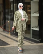 Trendy Olive Tribal Print Set – Sophisticated Style