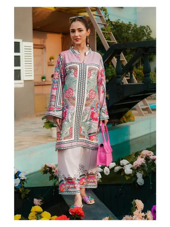 Stylish Pastel Pink Floral Ensemble