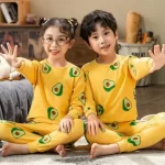Yellow Avocado Printed Kids Wear