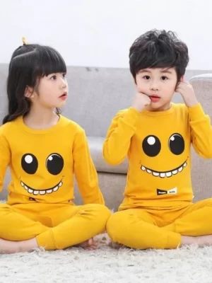 Yellow Monster Cartoon Printed Kids Wear